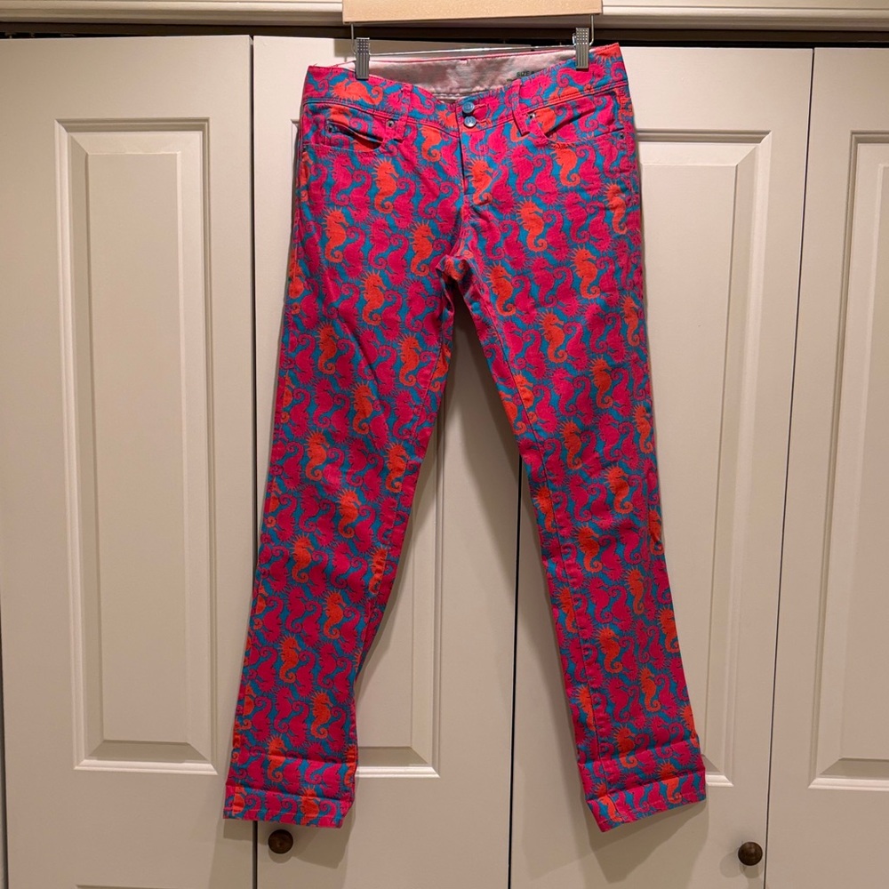 Lilly Pulitzer Vibrant Patterned Straight Leg Jeans